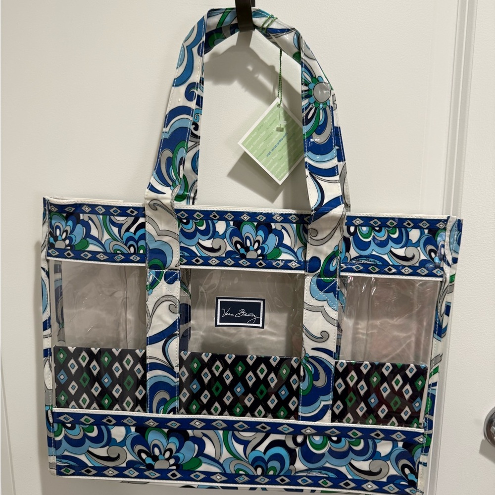 Vera Bradley Blue & Green Floral Clear Pocket Tote